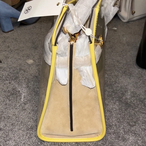 Tory Burch Tan and Yellow Tote Bag